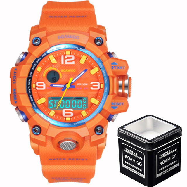 BOAMIGO Brand Watches Women Sports Watches Fashion Ladies Quartz Wrist Watches White Swim Digital shock Clock Relogio Feminino
