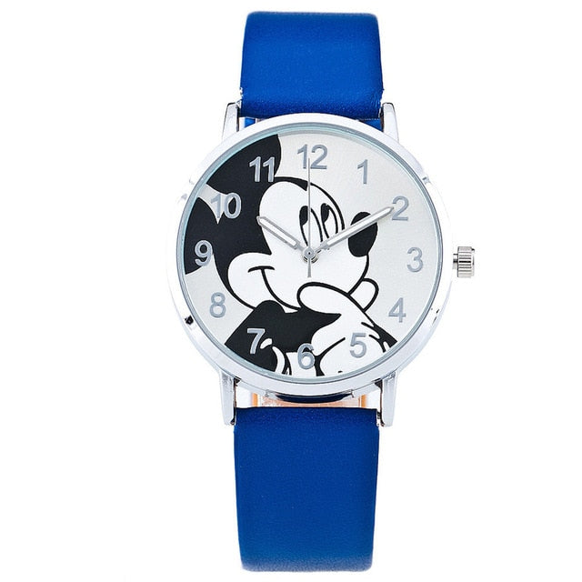 Relogio Feminino Mickey Mouse Women Watches Fashion Casual Cartoon Children Girl Boy Watch Kids Leather Quartz Wrist Watches