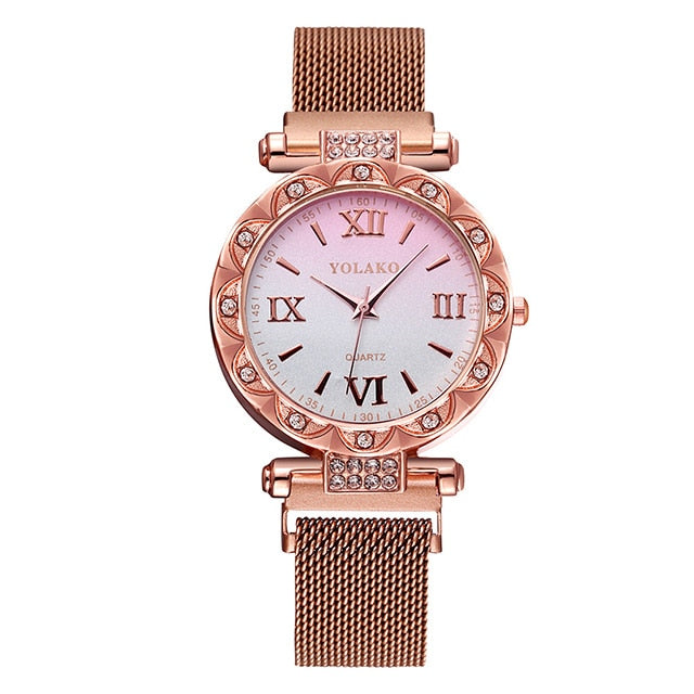 Creative Dial Magnetic Watch Women Silver Fashion Clock Ladies Luxury Diamond Female Dress Quartz Wristwatches relogio feminino