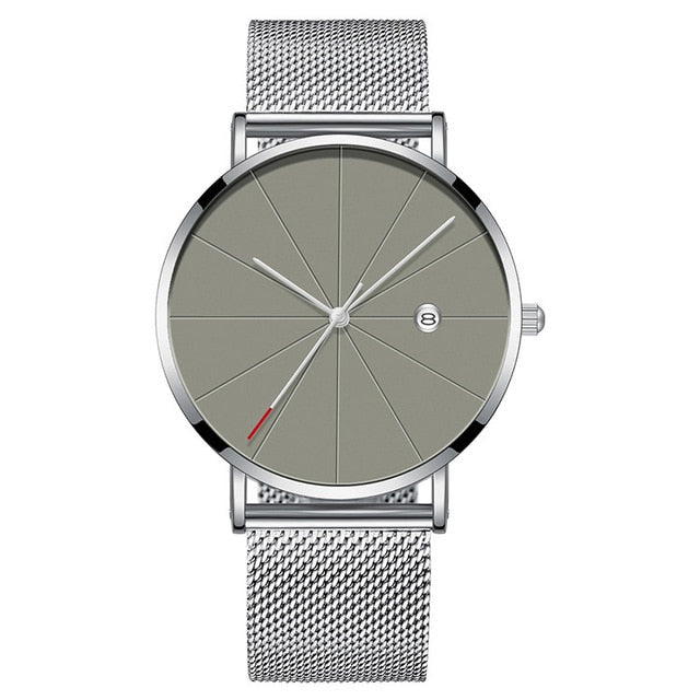 Simple Men's Watch 2019 Stainless Steel Mesh Band Watches Classic Quartz Date Wristwatch Casual Luxury Masculino Relogios