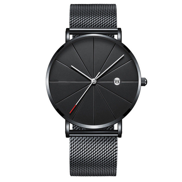 Simple Men's Watch 2019 Stainless Steel Mesh Band Watches Classic Quartz Date Wristwatch Casual Luxury Masculino Relogios