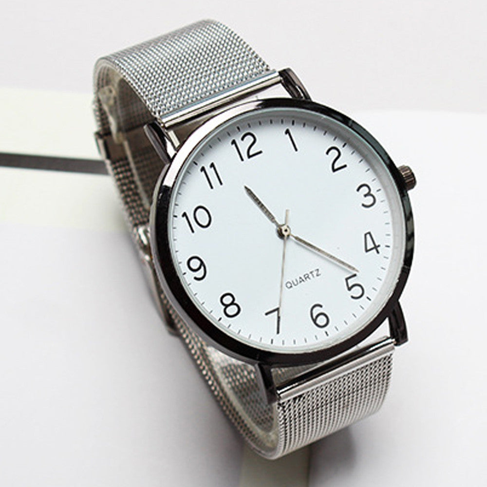 Unisex Simple Business Fashion Steel Strip Quartz Wrist Watch Watch Men Fashion Sport Quartz Clock Mens Watches Brand Luxury F30
