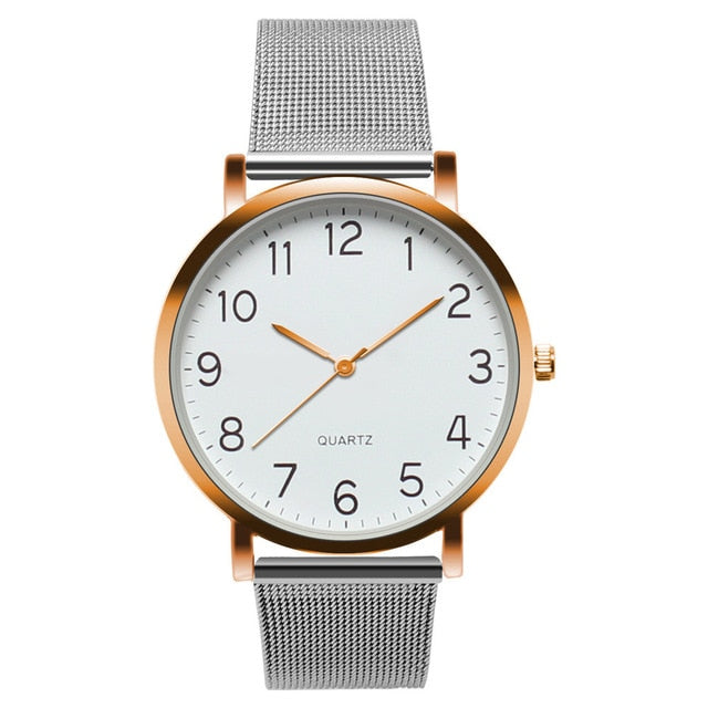 Unisex Simple Business Fashion Steel Strip Quartz Wrist Watch Watch Men Fashion Sport Quartz Clock Mens Watches Brand Luxury F30