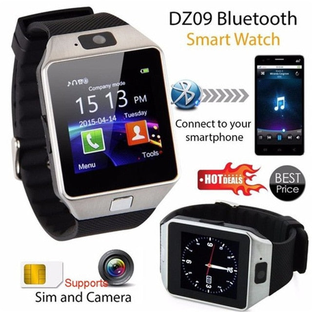 2018 New Design Electronic Intelligent Sport Gold Smart Wristwatch DZ09 Pedometer For Women Men Unisex Clock watch men dw reloj