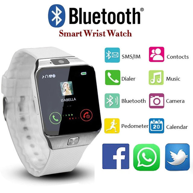 2018 New Design Electronic Intelligent Sport Gold Smart Wristwatch DZ09 Pedometer For Women Men Unisex Clock watch men dw reloj