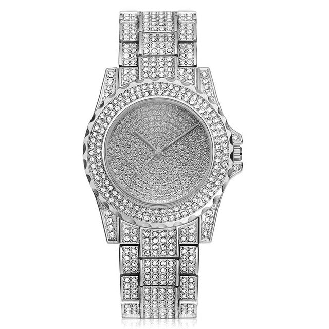 Women Quartz Watch Fashion Bling Casual Ladies Watch Female Quartz Gold Watch Crystal Diamond For Women Clock