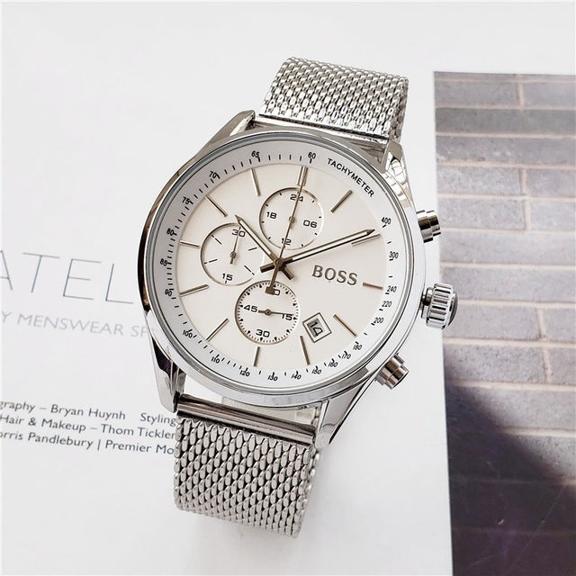 2019 Boss Watch Luxury Mens watches quartz stopwatch all function all pointers work boss waterproof man chronograph