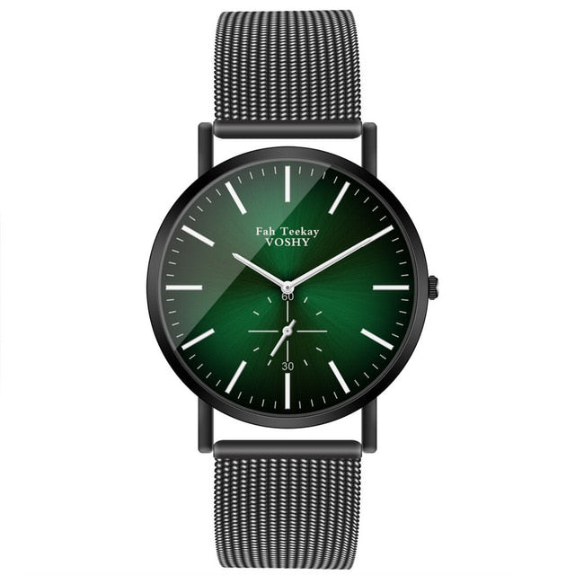 Mens Watches Fuax Mesh Quartz Analog Wrist Watch Chronograph 2019 Women Men Lover's Gift school student watches reloj mujer Saat