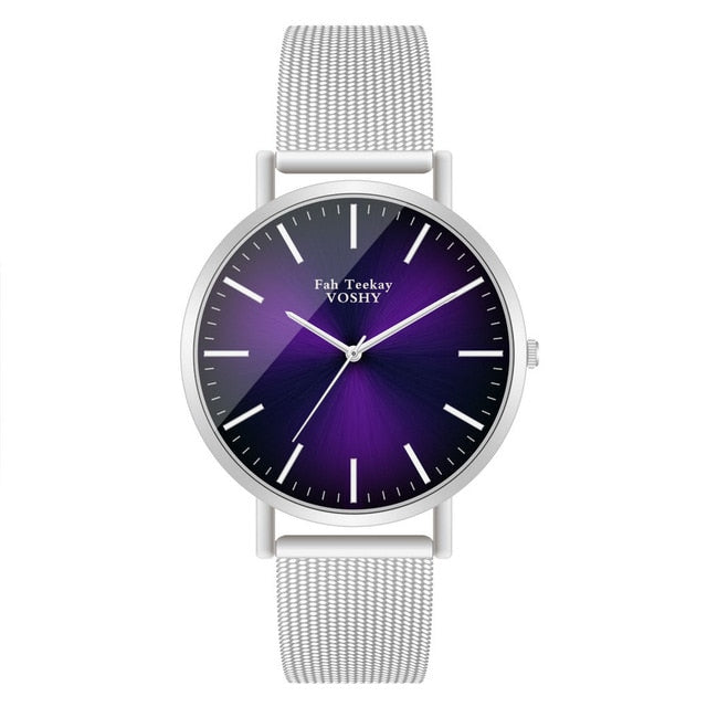 Mens Watches Fuax Mesh Quartz Analog Wrist Watch Chronograph 2019 Women Men Lover's Gift school student watches reloj mujer Saat