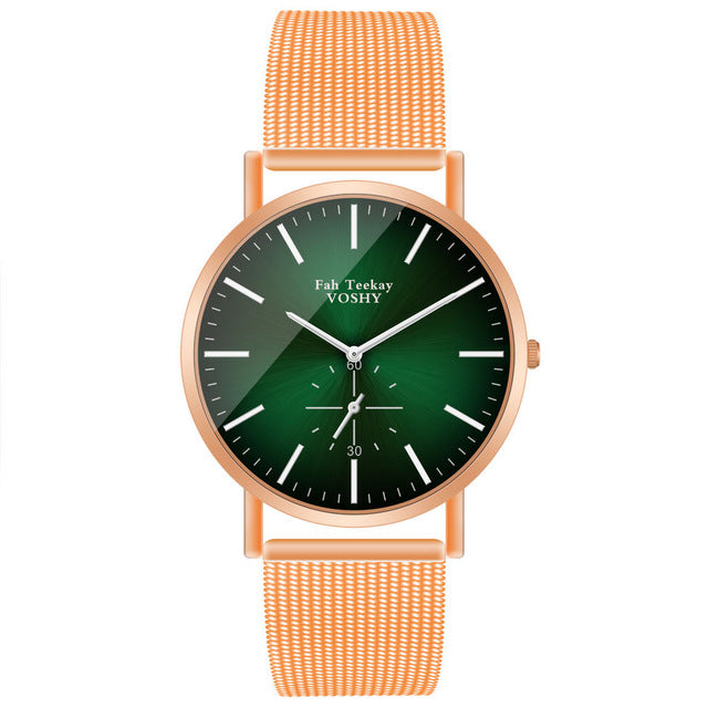Mens Watches Fuax Mesh Quartz Analog Wrist Watch Chronograph 2019 Women Men Lover's Gift school student watches reloj mujer Saat