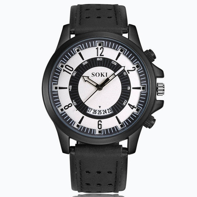 Men's watch Couple Leather Band Analog Quartz Round Business Wrist Watch Man watches mens 2019 relogios masculinos