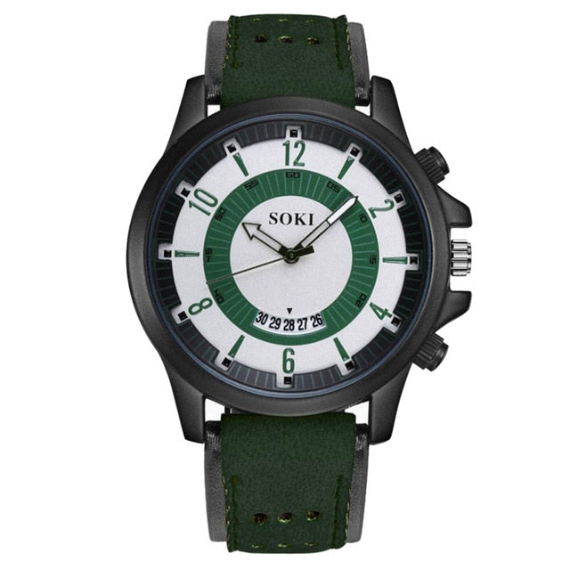 Men's watch Couple Leather Band Analog Quartz Round Business Wrist Watch Man watches mens 2019 relogios masculinos