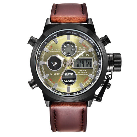 Luxury Military Army LED Watches Men's Date Watch Fashion Leather Strap Stainless Steel Wrist Watch Classic Analog Quartz Clock