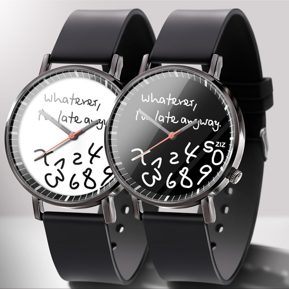 Simple Style Watches Men Women PVC Strap Quartz Watch Fashion Black White Wristwatches Lover's Couple Watches Wrist Watch