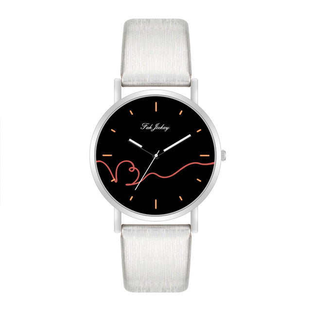 WJ-8733 Fashion Couple Watch Casual Leather Strap Wristwatch For Man Women Watches Simple Classic Lover's Wrist Watches Quartz