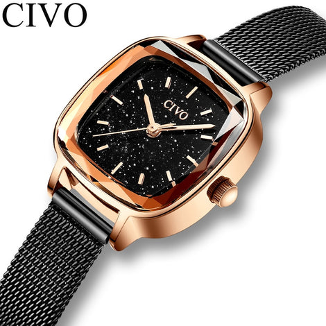 CIVO Fashion Starry Sky Watch Women Quartz Watches Ladies Top Brand Wrist Watch Female Waterproof Clock Relogio Feminino 8102