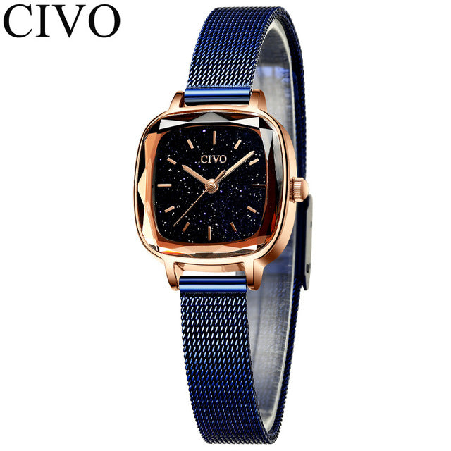 CIVO Fashion Starry Sky Watch Women Quartz Watches Ladies Top Brand Wrist Watch Female Waterproof Clock Relogio Feminino 8102