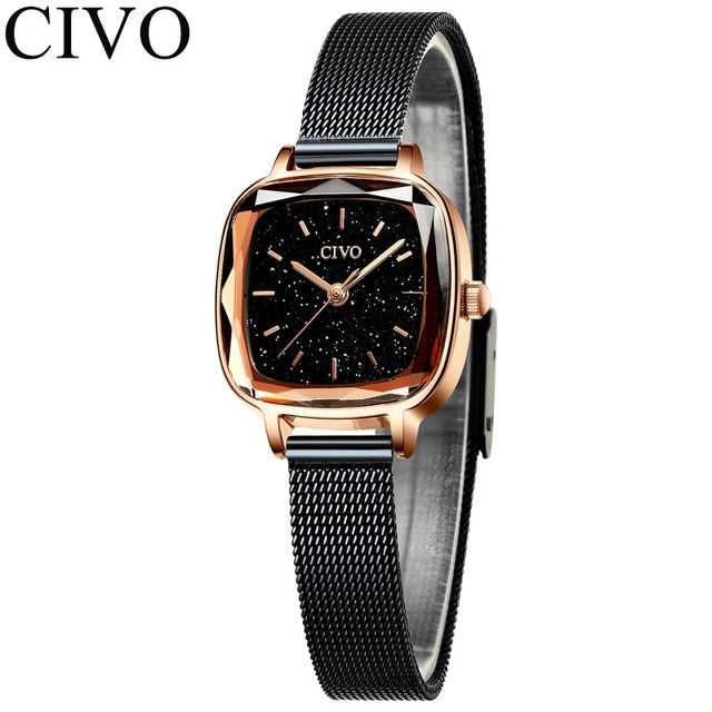 CIVO Fashion Starry Sky Watch Women Quartz Watches Ladies Top Brand Wrist Watch Female Waterproof Clock Relogio Feminino 8102