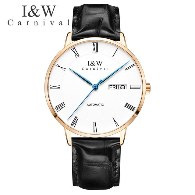 2018 CARNIVAL ROMA Collection Blue Hand Men's Mechanical Watch Top Brand Luxury High Quality Movement Business Classic Men Watch