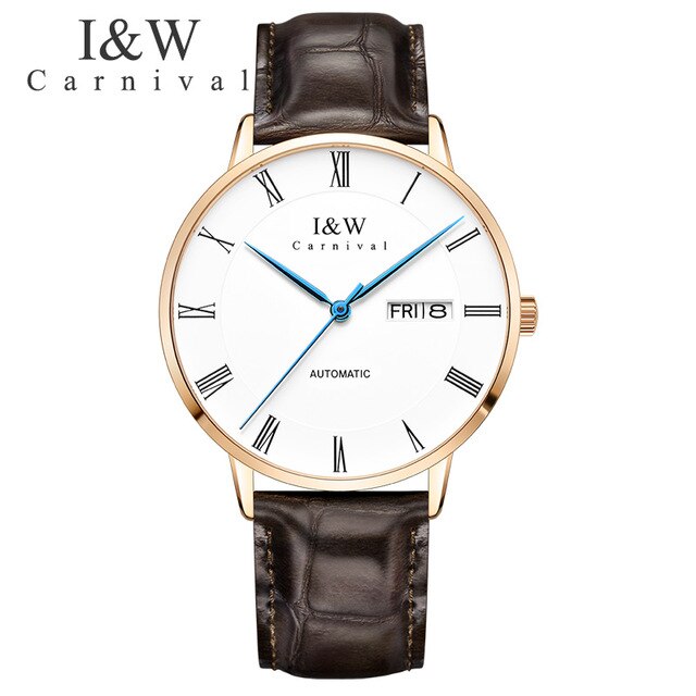 2018 CARNIVAL ROMA Collection Blue Hand Men's Mechanical Watch Top Brand Luxury High Quality Movement Business Classic Men Watch