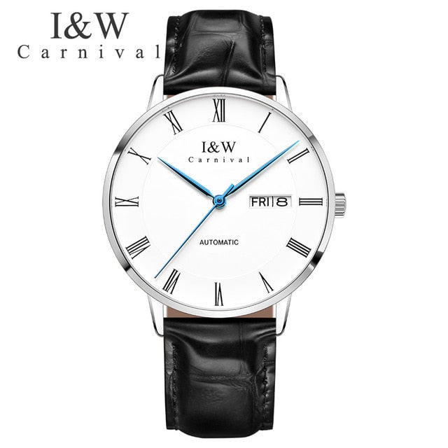 2018 CARNIVAL ROMA Collection Blue Hand Men's Mechanical Watch Top Brand Luxury High Quality Movement Business Classic Men Watch