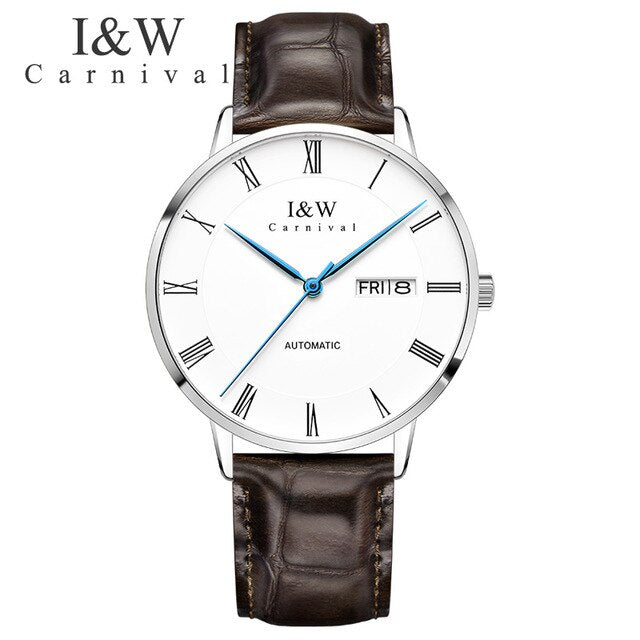 2018 CARNIVAL ROMA Collection Blue Hand Men's Mechanical Watch Top Brand Luxury High Quality Movement Business Classic Men Watch