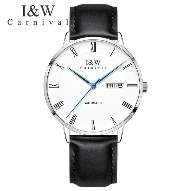 2018 CARNIVAL ROMA Collection Blue Hand Men's Mechanical Watch Top Brand Luxury High Quality Movement Business Classic Men Watch