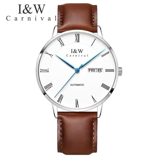 2018 CARNIVAL ROMA Collection Blue Hand Men's Mechanical Watch Top Brand Luxury High Quality Movement Business Classic Men Watch