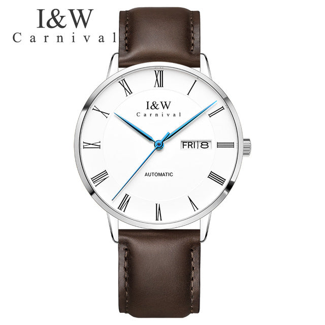 2018 CARNIVAL ROMA Collection Blue Hand Men's Mechanical Watch Top Brand Luxury High Quality Movement Business Classic Men Watch