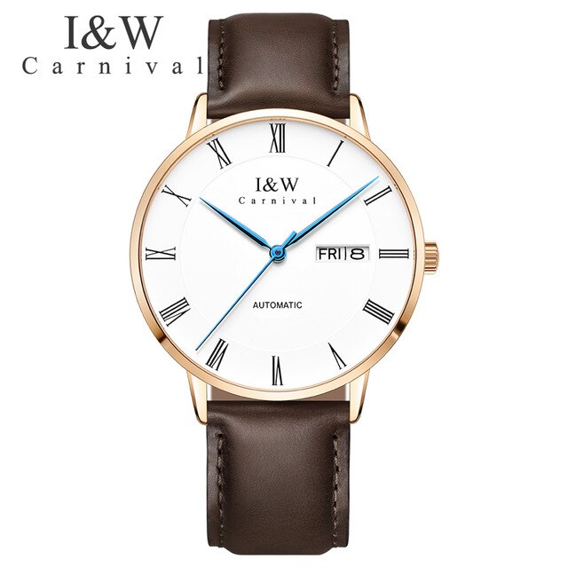 2018 CARNIVAL ROMA Collection Blue Hand Men's Mechanical Watch Top Brand Luxury High Quality Movement Business Classic Men Watch