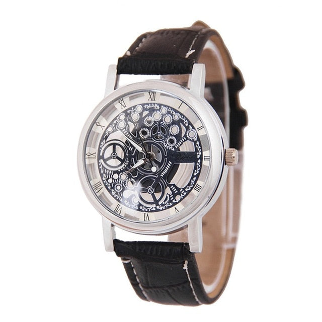 Unique Design Hollow Out Lover's Quartz Watch Couples Unisex Thin Leather Strap Casual Wrist Watch For Drop Shipping