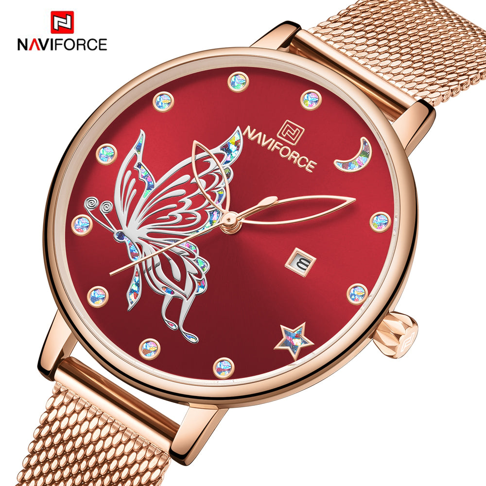 2019 NAVIFORCE Luxury Brand Women Watches Fashion Casual Quartz Ladies wrist watch Steel strap Waterproof Clock Relogio Feminino