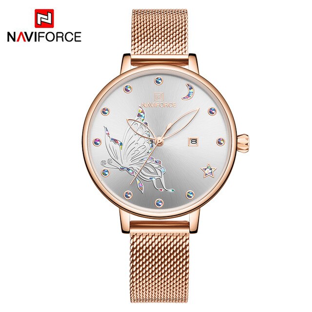 2019 NAVIFORCE Luxury Brand Women Watches Fashion Casual Quartz Ladies wrist watch Steel strap Waterproof Clock Relogio Feminino