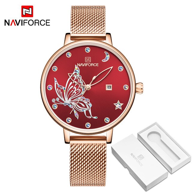 2019 NAVIFORCE Luxury Brand Women Watches Fashion Casual Quartz Ladies wrist watch Steel strap Waterproof Clock Relogio Feminino
