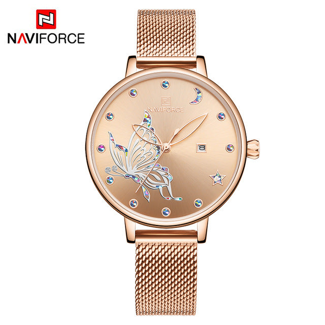2019 NAVIFORCE Luxury Brand Women Watches Fashion Casual Quartz Ladies wrist watch Steel strap Waterproof Clock Relogio Feminino