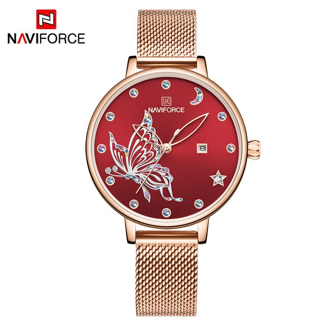 2019 NAVIFORCE Luxury Brand Women Watches Fashion Casual Quartz Ladies wrist watch Steel strap Waterproof Clock Relogio Feminino