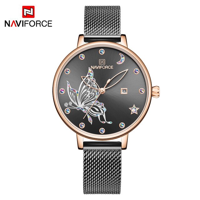 2019 NAVIFORCE Luxury Brand Women Watches Fashion Casual Quartz Ladies wrist watch Steel strap Waterproof Clock Relogio Feminino