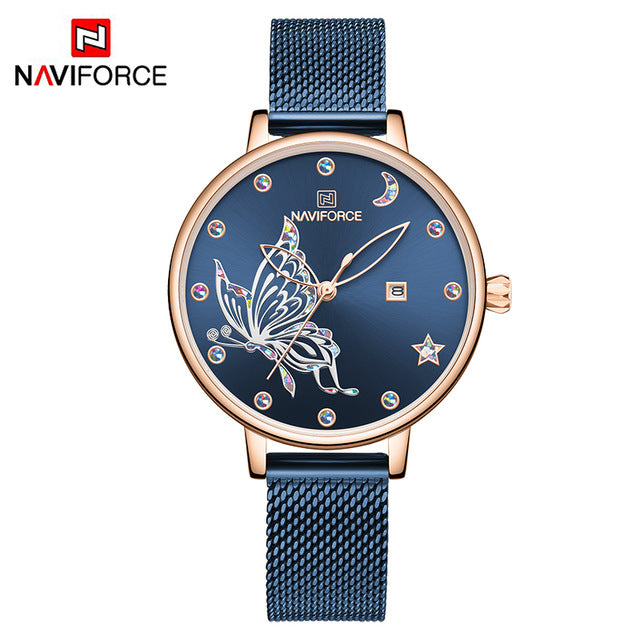2019 NAVIFORCE Luxury Brand Women Watches Fashion Casual Quartz Ladies wrist watch Steel strap Waterproof Clock Relogio Feminino