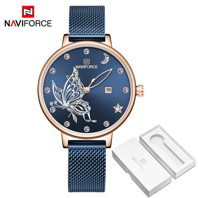2019 NAVIFORCE Luxury Brand Women Watches Fashion Casual Quartz Ladies wrist watch Steel strap Waterproof Clock Relogio Feminino