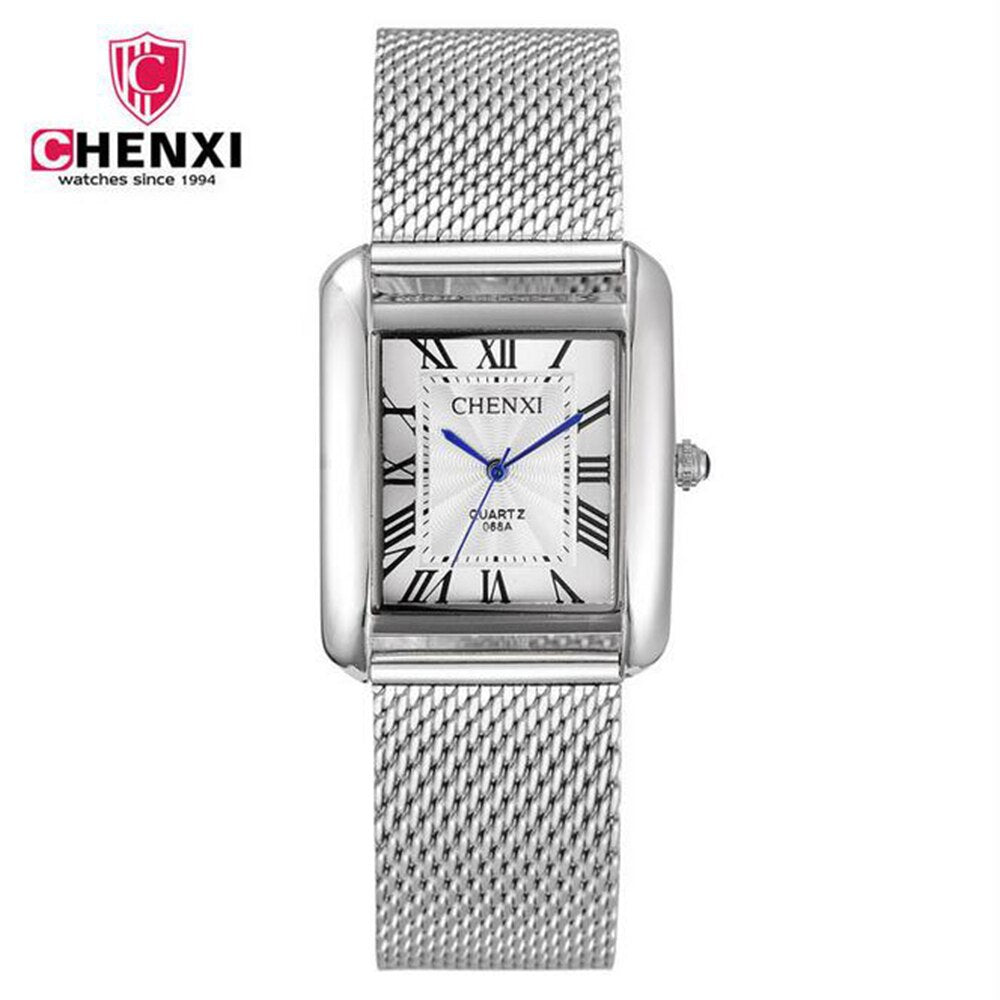 CHENXI Classic Design Rectangular Men Watches Luxury Brand Stylish Stainless Steel Watch Men Dress Wristwatch Reloj Hombre