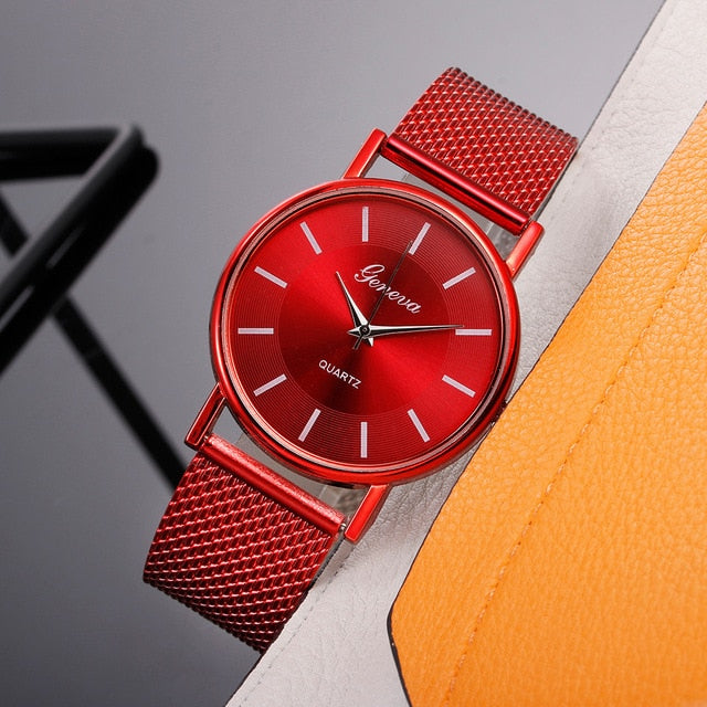Hot Selling GENEVA Women's Casual Silicone Strap Quartz Watch Top Brand Girls Bracelet Clock WristWatch Women Relogio Feminino