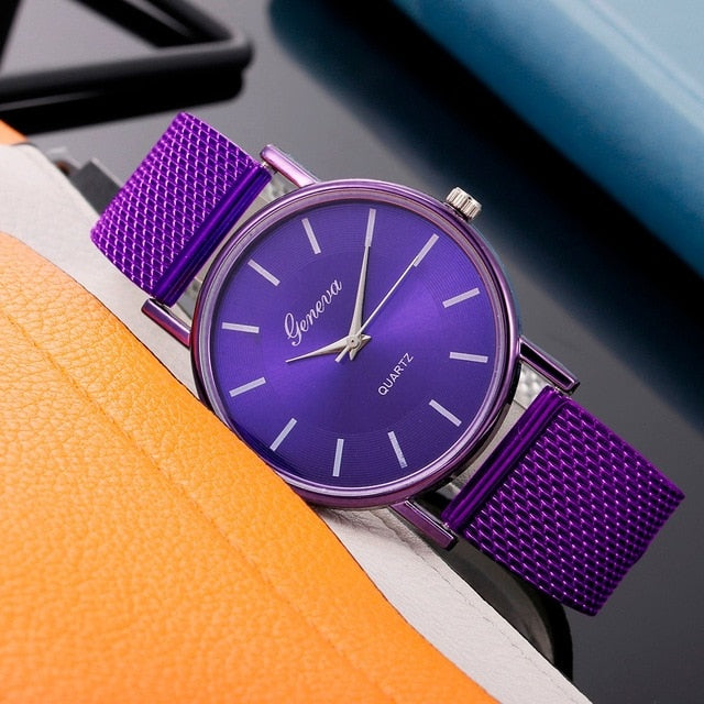 Hot Selling GENEVA Women's Casual Silicone Strap Quartz Watch Top Brand Girls Bracelet Clock WristWatch Women Relogio Feminino