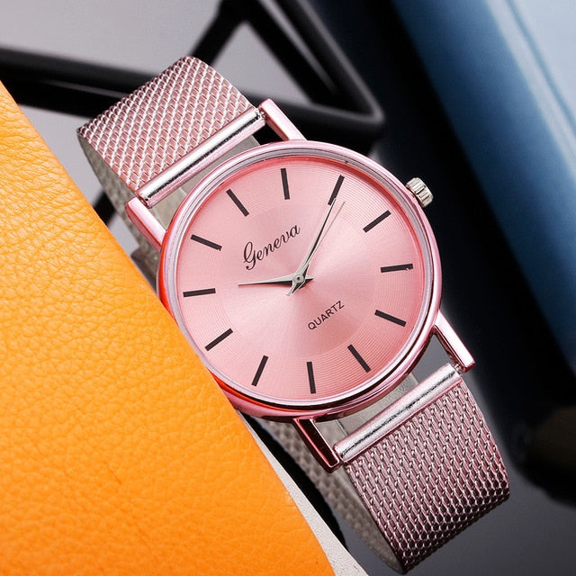 Hot Selling GENEVA Women's Casual Silicone Strap Quartz Watch Top Brand Girls Bracelet Clock WristWatch Women Relogio Feminino