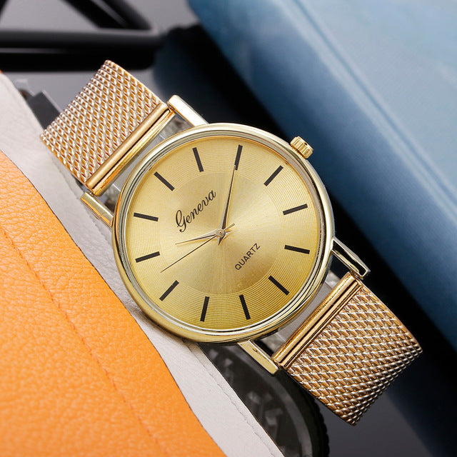 Hot Selling GENEVA Women's Casual Silicone Strap Quartz Watch Top Brand Girls Bracelet Clock WristWatch Women Relogio Feminino