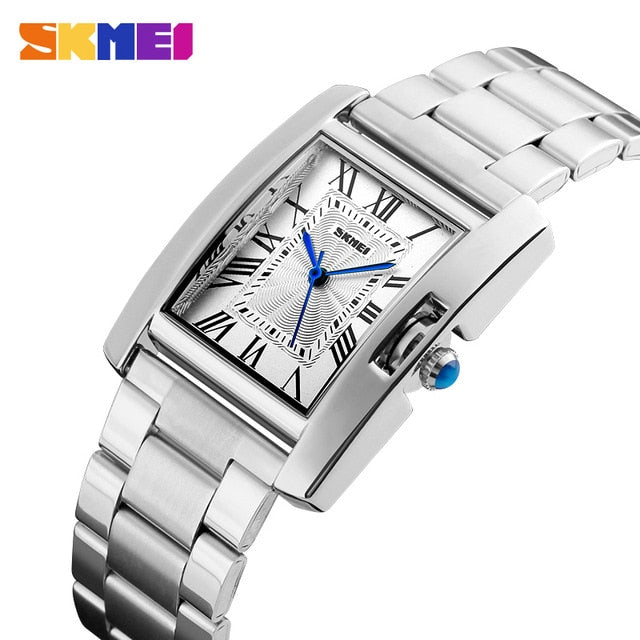 SKMEI Casual Women Quartz Watch Elegant Fashion Watches 3Bar Waterproof Stainless Steel Strap relogio feminino 1284 Rose Gold