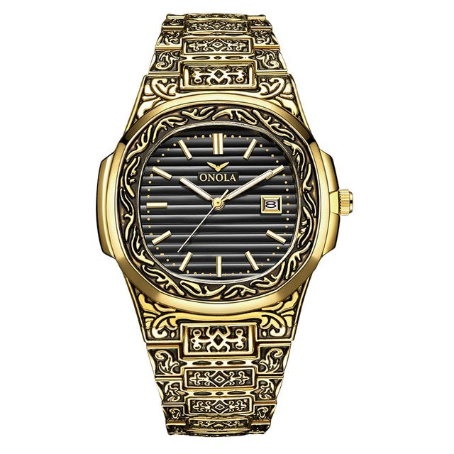 Top Brand ONOLA Men Quartz Watch Fashion Classic Design Simple Luxury Mens Watches Stainless Steel Gold Waterproof Wristwatch