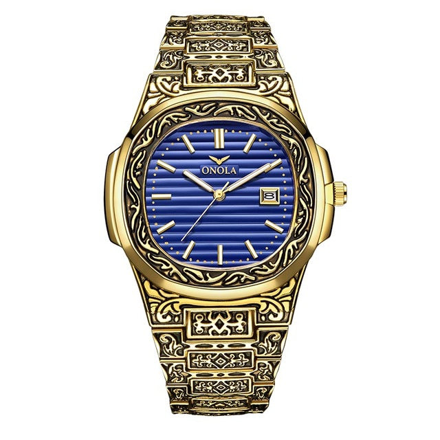 Top Brand ONOLA Men Quartz Watch Fashion Classic Design Simple Luxury Mens Watches Stainless Steel Gold Waterproof Wristwatch