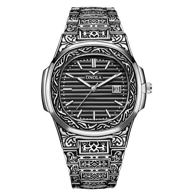 Top Brand ONOLA Men Quartz Watch Fashion Classic Design Simple Luxury Mens Watches Stainless Steel Gold Waterproof Wristwatch