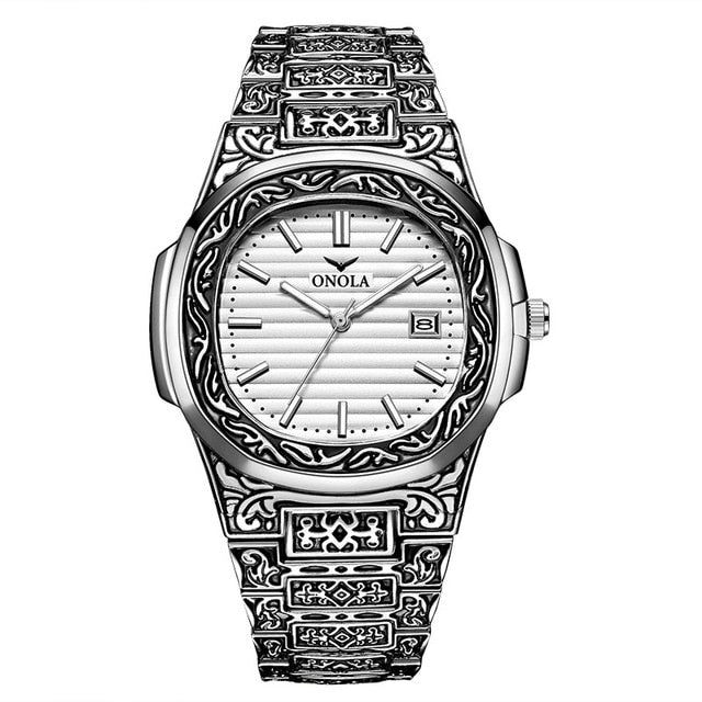 Top Brand ONOLA Men Quartz Watch Fashion Classic Design Simple Luxury Mens Watches Stainless Steel Gold Waterproof Wristwatch
