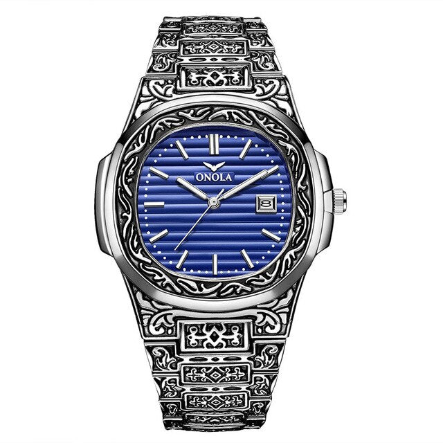 Top Brand ONOLA Men Quartz Watch Fashion Classic Design Simple Luxury Mens Watches Stainless Steel Gold Waterproof Wristwatch